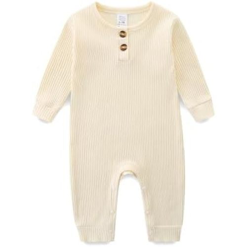 Unisex Newborn Baby Romper Ribbed Onesie Infant Long/Short Sleeve Jumpsuit