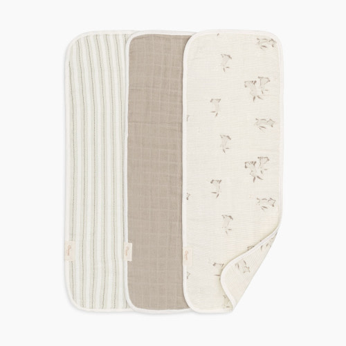 Crane Baby Avery Organic Cotton 3-pc. Burp Cloth Set - Bunny