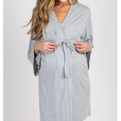 PinkBlush Navy Blue Delivery/Nursing Maternity Robe