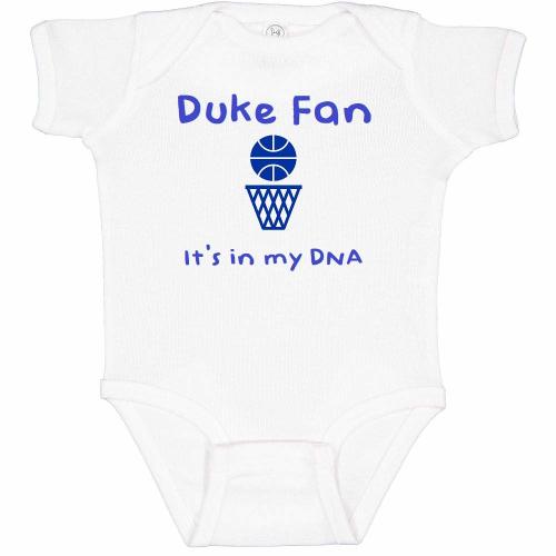Duke Fan It's in My DNA Cute Baby Blue Devils Basketball Bodysuit