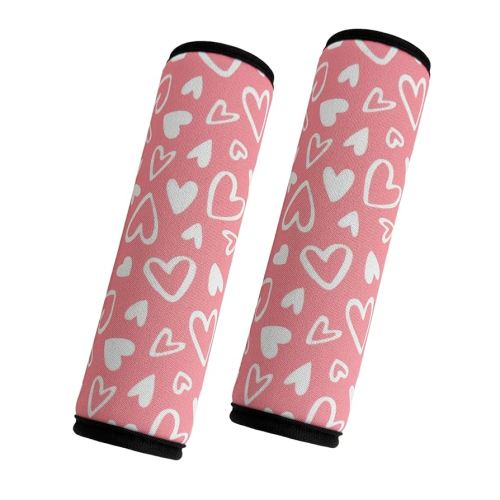 2 Pack VegaPunkLab Seat Straps Shoulder Pads for Kids - Seat Belt Cover Pad, Perfect for Car Booster Seats, Strollers, High Chair, Backpacks, and More, Pink Heart