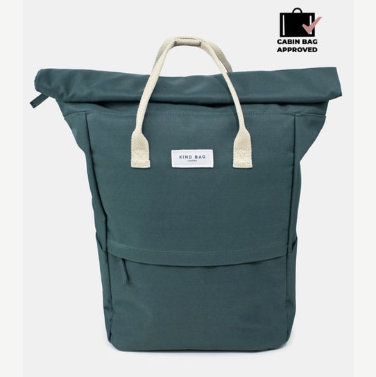 Women's Roll-Top Laptop Large Backpack | Kind Bag - Water-Resistant & 100% Recycled | Moss Green