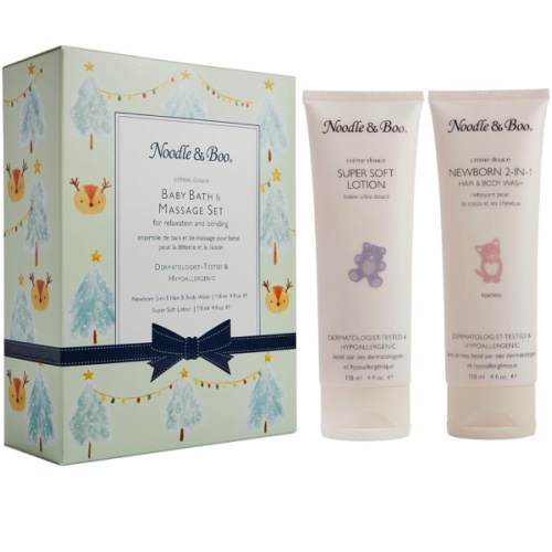 Amazon.com: Noodle & Boo Baby Bath & Massage Gift Set – With Newborn Hair & Body Wash & Super Soft Lotion, Pediatrician-Tested, Dermatologist-Tested for Delicate Sensitive Baby Skin, Xmas Tree : Baby