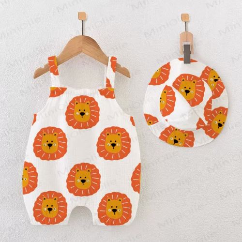 Baby Lion White Romper with Hat