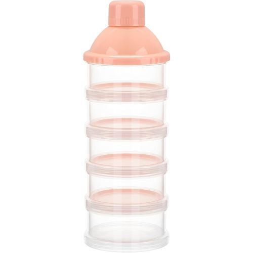 Accmor Formula Dispenser On The Go, 5 Compartments Stackable Formula Container for Travel, Baby Milk Powder Kids Snack Container, BPA Free