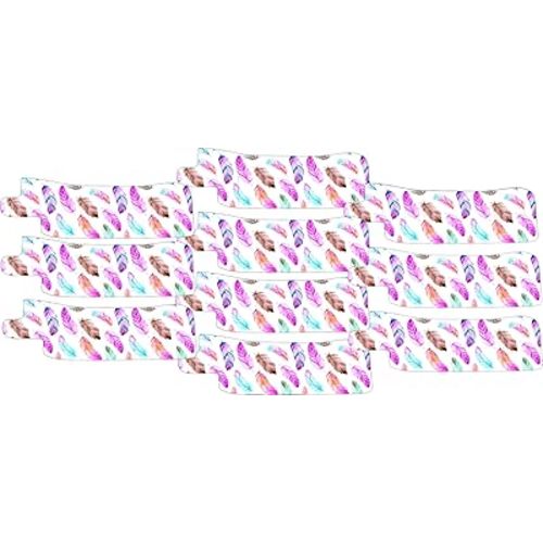 Nasogastric or Oxygen Tube precut Adhesive Tape Watercolour Feather Theme x 10 Pack. (Mix of Left & Right Side)