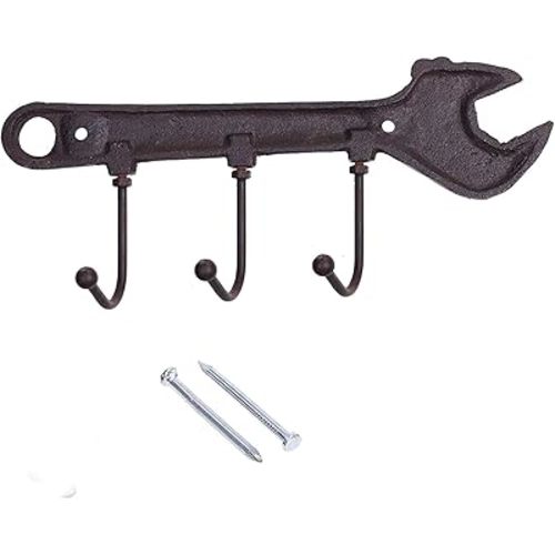 Beautyflier Antique Style Case Iron Wall Mounted Coat Hook Key Hanger Home Organizer Rack (Spanner Shaped)