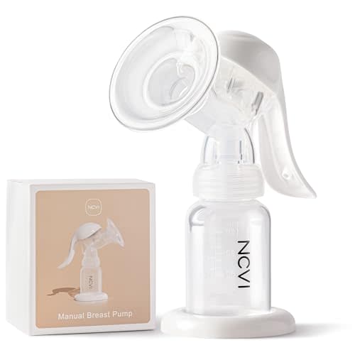 NCVI Manual Breast Pump for Breastfeeding Small Nipple, 20mm Silicone Soft Flange Single Hand Held Pump Breast Milk 4oz, BPA-Free with Two Kinds of Suction Adjusted Suitable for 17/18/19/20mm Nipples