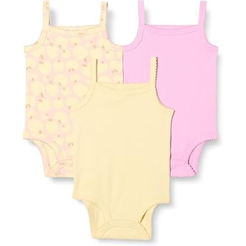 Amazon Essentials Baby Girls' Sleeveless Bodysuits, Pack of 3