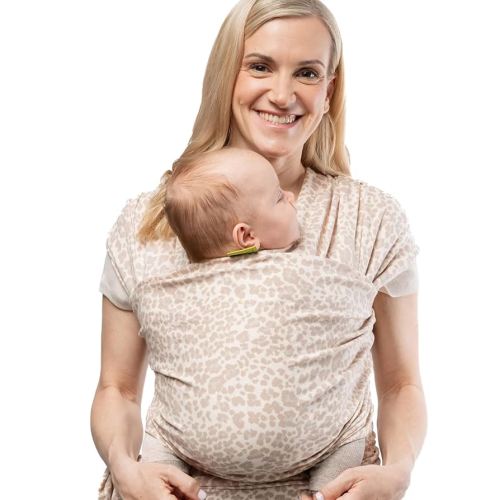 Boba Baby Wrap Carrier – Original Baby Sling Carrier for Newborns (7–35 lbs), Soft, Secure, Hands-Free & Ergonomic, Ideal for Comfortable Bonding, New Parents (Sand Leopard)