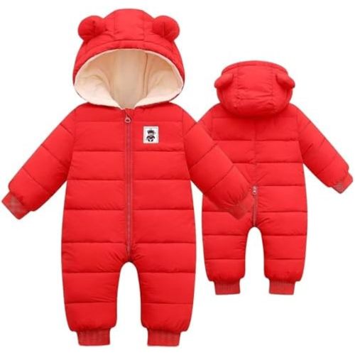 Baby Boys Girls Snowsuit Infant Winter Clothes Newborn Hooded Jacket Toddler Jumpsuit Coat