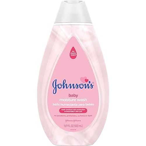 Johnson's Baby Body Moisture Wash for Gentle Baby Skin Care Hypoallergenic Baby Wash, 16.9 Fluid Ounce