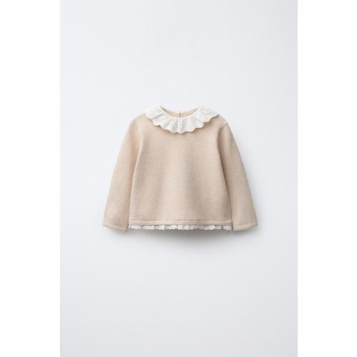 LACE KNIT SWEATER - Light beige | ZARA United States