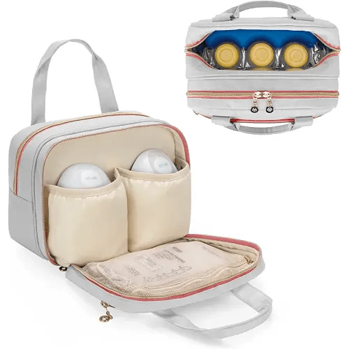 Damero Wearable Breast Pump Bag Compatible with Elvie and Momcozy Breast Pump, Carrying Bag for Wearable Breast Pump, Bottles, Pump Parts and Ice Pack