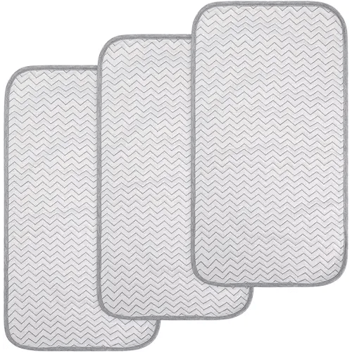 BlueSnail Ultra Soft and Absorbt Quilted Waterproof Changing Pad Liner 3pk (Gray)