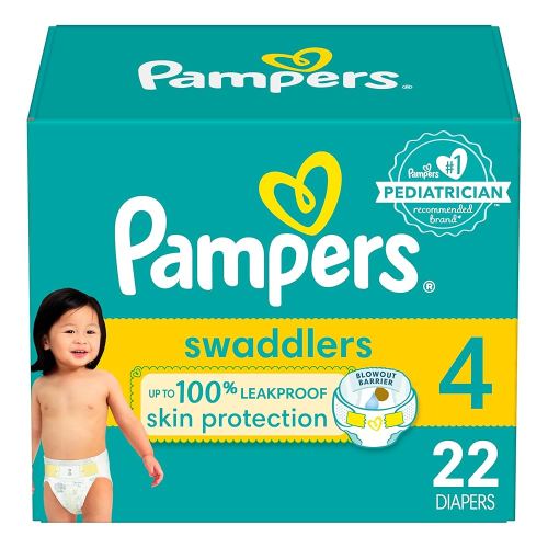 Pampers Baby Diapers - Swaddlers - Size 4, 22 Count, Ultra Absorbent Disposable Infant Diaper