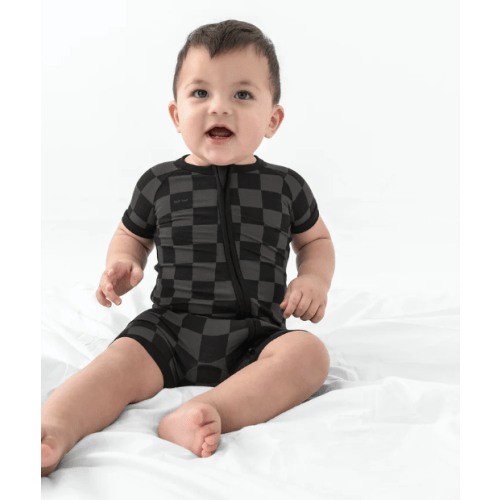 Monochrome Checks Shorty Zippy – Little Sleepies
