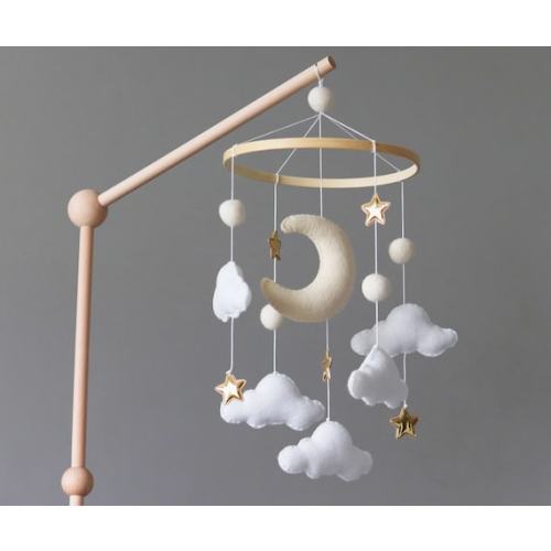 Dreamy Space Baby Crib Mobile With Moon Cloud and Stars - Etsy