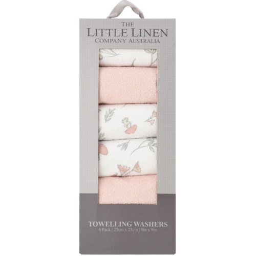 Towelling Wash Cloth Harvest Bunny 6 Pack in Pink