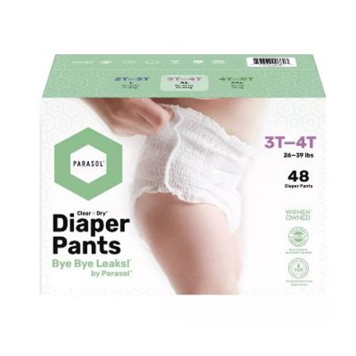 Parasol Clear+Dry Natural Disposable Diaper Pants - 3T-4T - 48ct