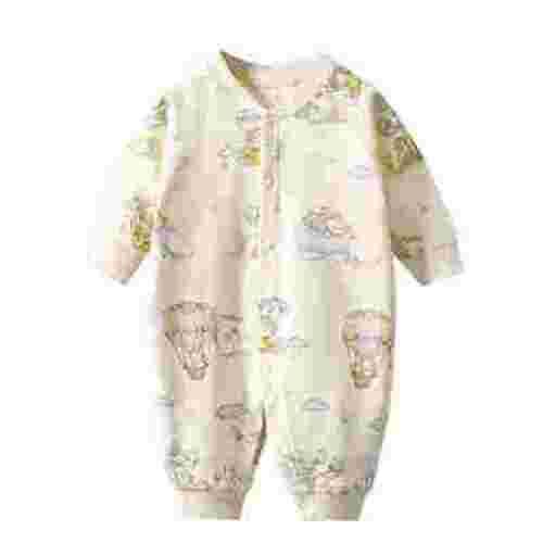 Busydd Baby Boys Girls Rompers Long Sleeve Cotton Baby Onesies Trendy Cute Print Button Unisex Baby Rompers Comfort Infant Newborn Baby Girl Clothes 3-18 Months