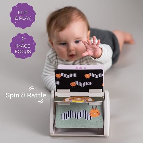 Taf Toys Infant Tummy-time High Contrast rattling Activity Book with Art Cards for Baby, Baby Product for Newborn Educational Toys for 3 Essentials Developmental Learning Stages - Tummy Time