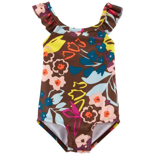 Baby 1-Piece Floral Swimsuit - Style,Brown