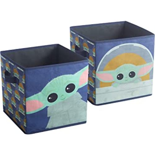 Idea Nuova Star Wars The Mandalorian,The Child Set of 2 Durable Storage Cubes with Handles