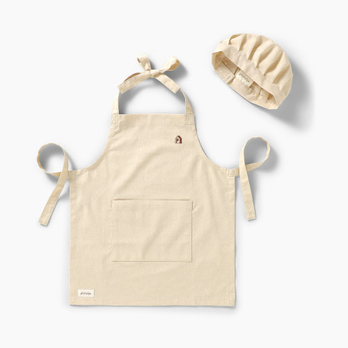 Piccalio Mini Chef Apron + Hat Set - Oat Cream