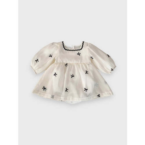 Baby Girl Bow Puff Sleeve Dress
