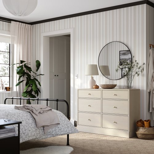HAVSTA 6-drawer dresser - gray-beige 47 5/8x18 1/2x35 "