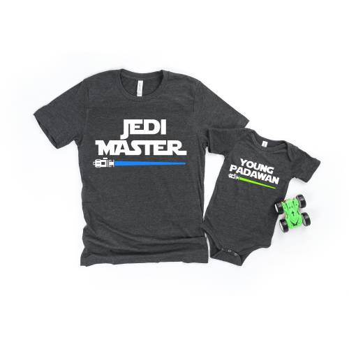 Jedi Master Young Padawan Shirts, Matching Star Wars T-Shirts, Jedi and Padawan Baby Shirt, Daddy daughter shirts, Dad and Son Jedi Shirt
