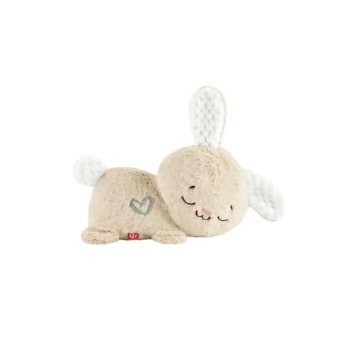 Fisher-Price Baby Sound Machine Soothe & Settle Bunny Portable Plush Toy with Music, Lights & Motion for Newborns