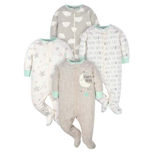 Gerber Baby Boy or Girl Gender Neutral Sleep 'n Play Footed Pajamas, 4-Pack