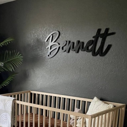 Custom Baby Name Sign for Nursery, Customized Wooden Name Sign, Personalized with Name, Name Wall Decor for Nursery, 12-52 Inch Size, Ideal for Boys and Girls - DREAMY Font