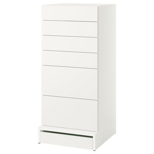 SMÅSTAD / UPPFÖRA 6-drawer dresser - white/white 23 5/8x25 5/8x53 1/2 "