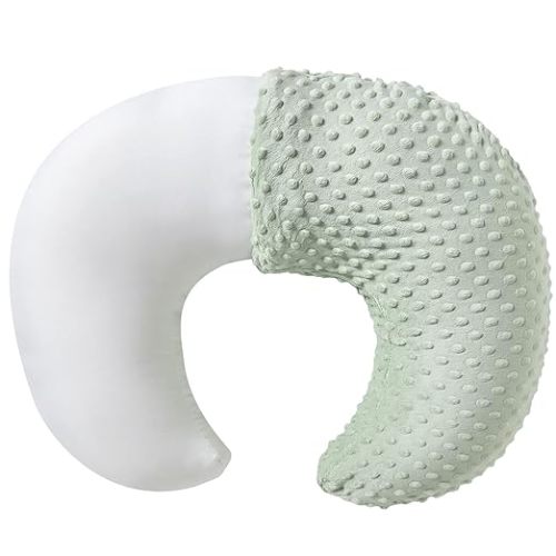 Nursing Pillow and Positioner with Cover for Breastfeeding and Bottle Feeding, Propping Baby, Tummy Time, Baby Sitting Support, Awake-Time Support (Green, 22" x 17.7" x 5.9")