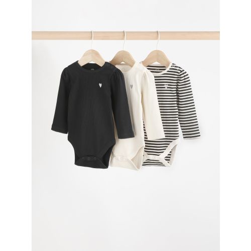 Black/White Baby 100% Cotton Bodysuits 3 Pack 9-12 months