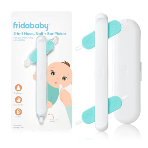 Frida Baby 3-in-1 Nose, Nail + Ear Picker by Frida Baby the Makers of NoseFrida the SnotSucker, Safely Clean Baby's Boogers, Ear Wax & More