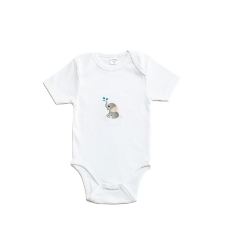 Onesie Short Sleeve in Combed Cotton Embroidered | Over The Moon