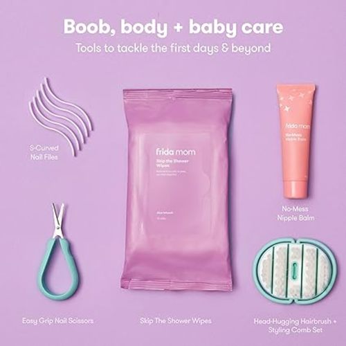 Frida Mom Pre-Packed Hospital Bag Essentials for Labor and Delivery, Postpartum Essentials for Recovery and Baby (30pc Gift Set)