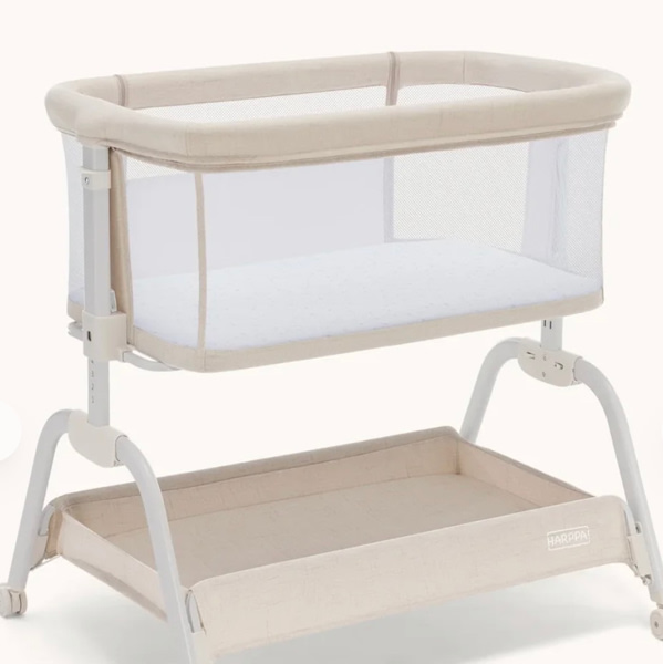 Harppa Cuddly Sway 3-in-1 Rocking Baby Bassinet & Bedside Sleeper, Anti-Reflux Newborn Cradle Bed