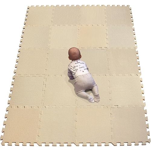YIMINYUER Baby Playmat, 20 Pcs Soft EVA Foam Jigsaw Puzzle Exercise Yoga Mat, Non-Toxic Portable Playroom Flooring for Crawling, Floor Protection, Unisex, R10-G301020