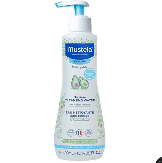 Mustela Baby Cleansing Water - No-Rinse Micellar Water - with Natural Avocado & Aloe Vera - for Baby's Face, Body & Diaper - 1 or 2-Pack - Various Sizes