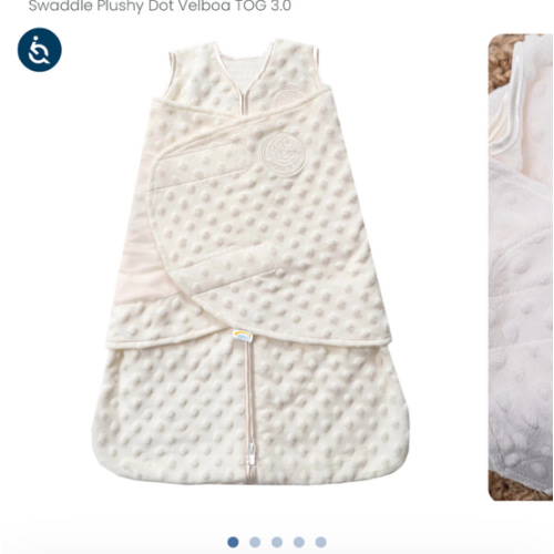 Cream Plushy Dot Velboa Swaddle - Newborn | HALO