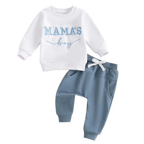 Baby Toddler Boys 2Pcs Mama's Boy Autumn Outfit Long Sleeve O Neck Let – August + Willow