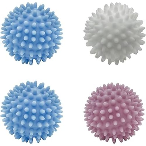 Laundry Balls, 4Pcs PVC Laundry Scrubbing Balls for Washing Machine, 2.5In Reusable Washer Laundry Dryer Balls for Reducing Clothing Wrinkles, Better Clean (4)