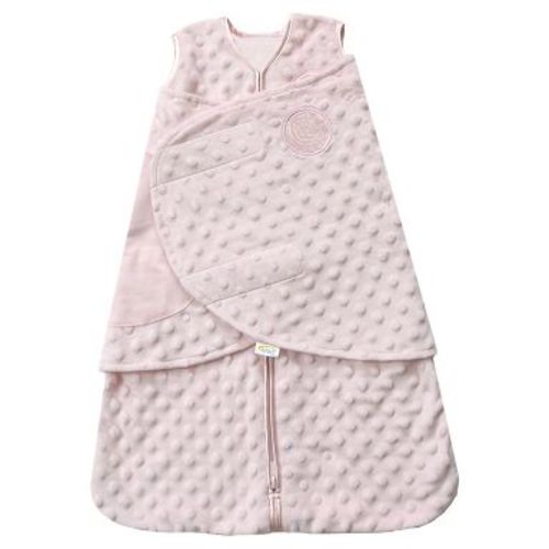 HALO Innovations SleepSack Swaddle Wrap Plushy Dot Velboa - Pink - Newborn