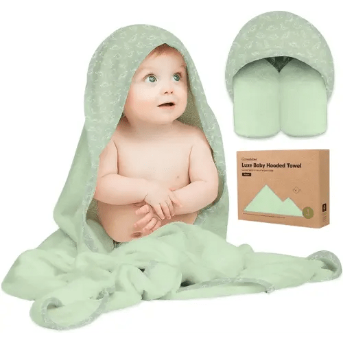 KeaBabies Baby Hooded Towel - Viscose Derived from Bamboo Baby Towel, Toddler Bath Towel, Infant Towels, Large Hooded Towel, Organic Baby Towels with Hood for Girls, Babies, Newborn Boys (Dinos)