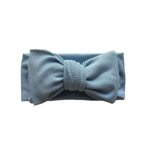 Ribbed Bow, Baby Blue